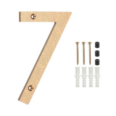 Imagem de PATIKIL Números de casa de 15 cm para o exterior, número 7 ABS textura de plástico flutuante número de casa moderna caixa de correio números de porta com kit de unhas para rua residencial ao ar livre