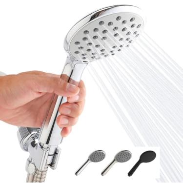 Imagem de SUPPLYGIANT Chuveiro de massagem de função única, 1,8 GPM, chuveiro portátil fácil de limpar, acabamento cromado