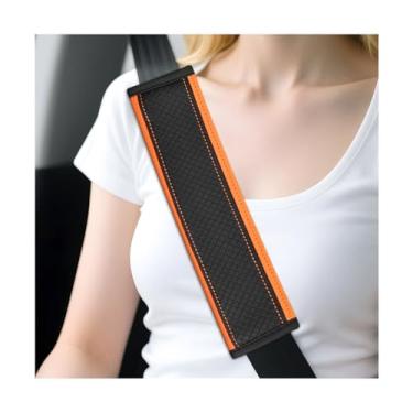 Imagem de Sandfren Capa de cinto de segurança de carro, 2 peças de couro macio de microfibra para veículos, almofada de ombro e pescoço, acessórios de almofada de alça interna automotiva, universal para Sedan