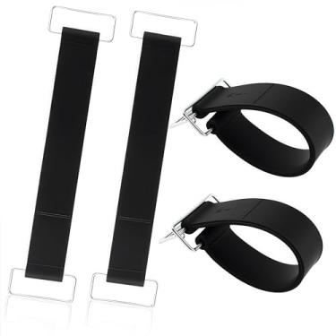 Imagem de 4 peças de substituição de alça de bateria de motocicleta, pulseira de borracha elástica com fivelas de metal, suporte fixo de bateria para acessórios de ciclomotor de motocicleta