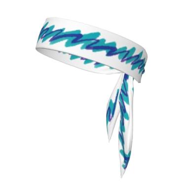 Imagem de Bandanas brancas azuis para homens e mulheres, esportes, corrida, treino, faixa de cabelo unissex, faixa de cabelo para amarrar na cabeça, acessório ajustável para motociclistas, karatê, ninja