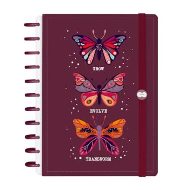 Imagem de Caderno Iscool Disc Inteligente 140 Folhas Butterfly Marsala G+