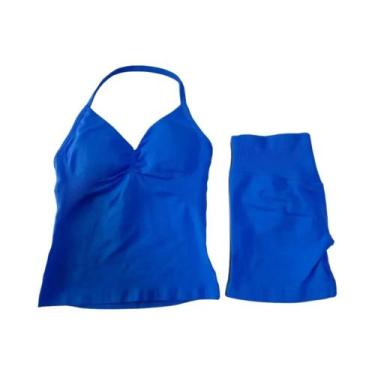 Imagem de Conjunto De Top E Shorts Sem Costura De Cintura Alta Para Academia 2 P