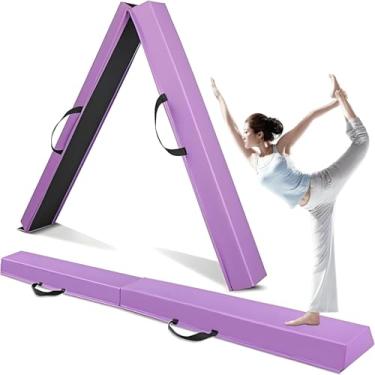 Imagem de 1.8 m Feixe de Equilíbrio de Treinamento de Ginástica, Viga de Piso de Ginástica Dobrável, Feixe de Equilíbrio de Treinamento de Ginástica, Viga de Chão de Ginástica com Base Antiderrapante