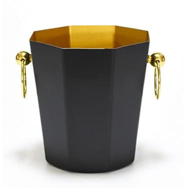 Imagem de Cooler Aço Inoxidável KTV Garrafa de Vinho Congelador Cerveja Balde Refrigerado Estilo Europeu Balde de Champanhe Balde de Gelo (Cor: Preto)