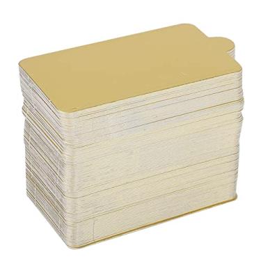 Imagem de CUYUNA 100 PCS Mousse Bolo Placas de Papel Dourado Cupcake Sobremesa Bandeja Expositor Bolo de Aniversário de Casamento (retângulo pequeno)