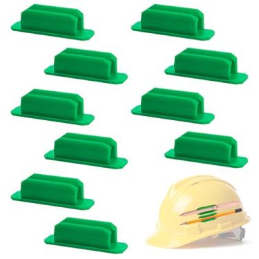 Imagem de ZGQHZR 10 porta-canetas de silicone para parede, suporte de lápis adesivo para prancheta, mesa de estudante, sala de aula (verde)