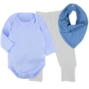 Imagem de Kit Roupinhas de Bebê 3 Peças Body e Mijão e Babador Bandana - Koala B