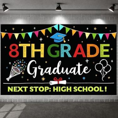 Imagem de Exibição de formatura do ensino médio faixa de destaque de celebração de formatura exibição de evento escolar para festa de promoção da 8ª série