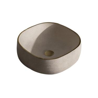 Imagem de Pia quadrada para vaso sanitário 40 x 40 x 12 cm (C x L x A), pias de banheiro de cerâmica acima do balcão bancada moderna