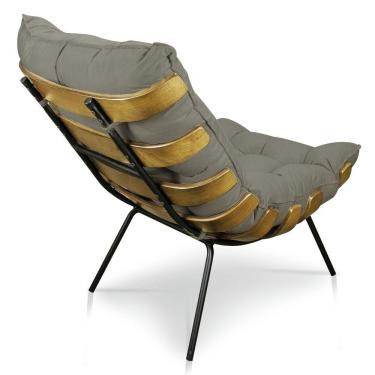 Imagem de Poltrona Decorativa Costela Sala Escritório Suede Cappucino