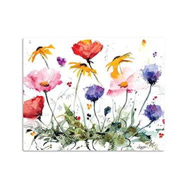 Imagem de DEMDACO Quebra-cabeça Dean Crouser Flores Silvestres Aquarela Vermelha e Roxa 120 Peças Papelão em Caixa