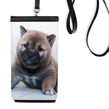 Imagem de Pippy Bolsa para celular com imagem fofa de animal de estimação, bolsa para celular com bolso preto