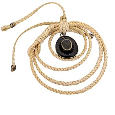 Imagem de Laço Couro Chapéu Country Enfeite Decoração Retrovisor (Bege)