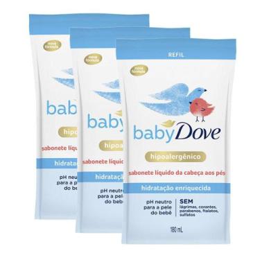 Imagem de Kit 3 Refis Sabonete Líquido Baby Dove Da Cabeça Aos Pés Hidratação En