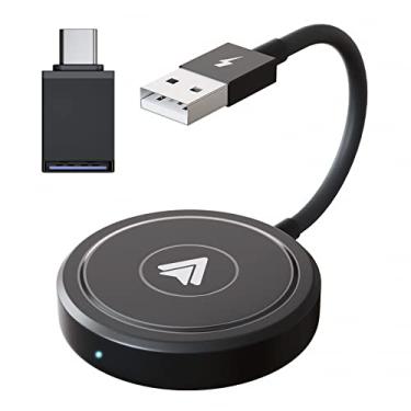 Imagem de OMNET Adaptador sem fio para Android Auto,adaptador sem fio para Android Auto,adaptador sem fio para Android Auto Bluetooth 5Ghz WiFi Auto Connect,USB C de plug-in direto,para carros após 2016