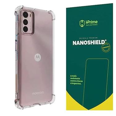 Imagem de Kit Capa Capinha Para Motorola Moto G42 Tela de 6.4 Case Air Anti Impacto Transparente + Película Hprime Nanoshield (Transparente + Hprime Nanoshield)