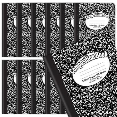 Imagem de Caderno de livro de composição - capa dura, pautado universitário (9/32"), 100 folhas, um assunto, 24,7 cm x 19 cm, capa preta - pacote com 12