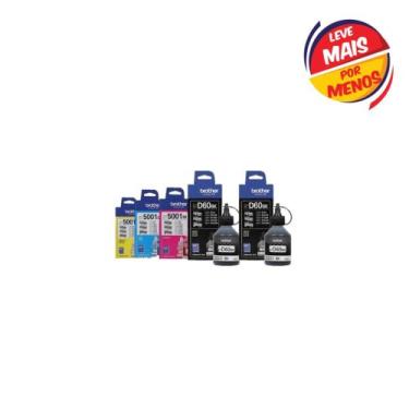 Imagem de Kit 5 Refil Brother Btd60bk Bt5001 Cmyk Original Mfc-t810w