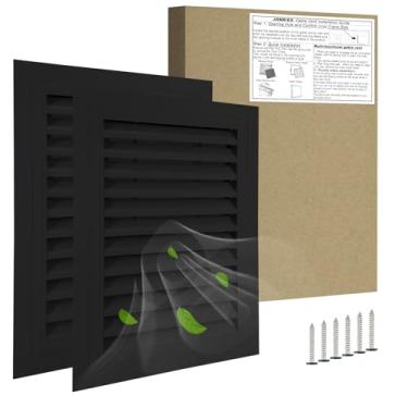 Imagem de Ventilação de empena de 40,6 cm x 55,88 cm, aberturas de ventilação de parede de liga de alumínio, com filtro removível e ângulo de abertura de 180 graus. Ideal para sótão, galpão, garagem, casa de