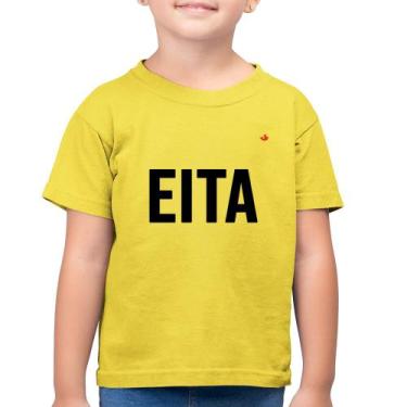 Imagem de Camiseta Algodão Infantil Eita - Foca na Moda, Amarelo canário, 4