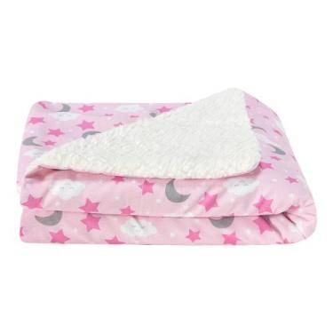 Imagem de coberdrom sherpinha para bebê  - estampas variadas - mateus, Rosa