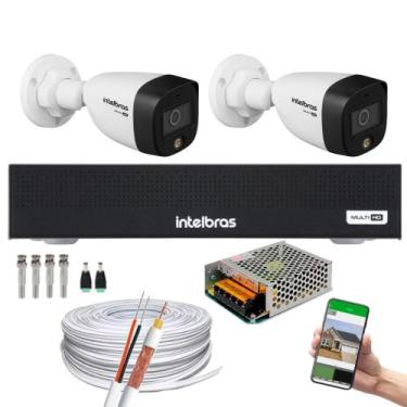 Imagem de Kit Intelbras 2 Cam Full Color Dvr 4 3004-C Inteligente  S/Hd