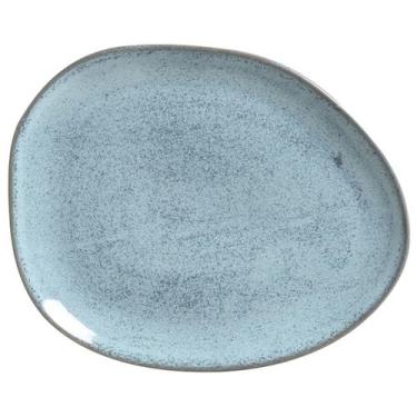 Imagem de Pratos Raso Oval Orgânico Breeze Azul Porto Brasil - Porto Brasil Cerâ