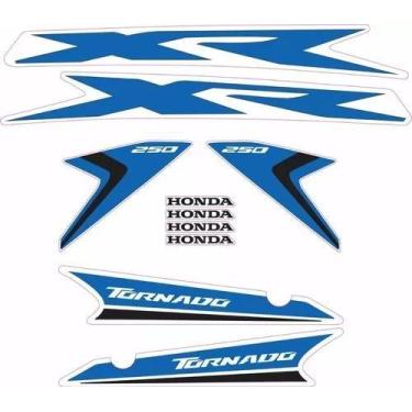 Imagem de Protetor Adesivo Kit Moto Xr 250 Tornado 2018 Honda Azul - Resitank