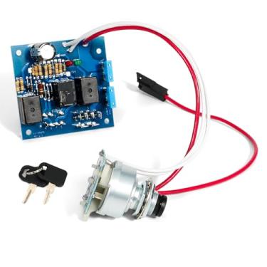 Imagem de Aumzong AM128878 Módulo de interruptor de ignição com 2 chaves, compatível com tratores de jardim John Deere 415 425 445 455 número de série 70,001 e acima, substituição AM124835, AM131841