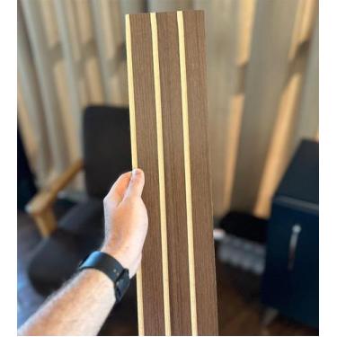 Imagem de 10 Placas Painel Ripado De Madeira em MDF Decorativa Autocolante - Bel