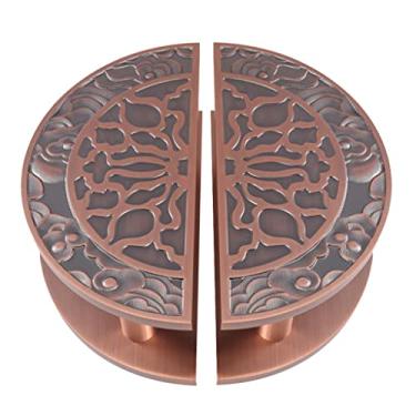 Imagem de Puxadores de porta de celeiro puxadores de porta vintage alça redonda adequada para porta de madeira, maçanetas de porta de vidro/bronze/1 pacote 50 cm (19,68 pol) (cobre vermelho 2 pacotes 20 cm
