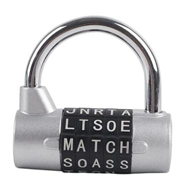 Imagem de Código Lock Padlock 5 Digado Digit Combinação Segurança Segurança Bloqueio Para viajar a mala Gym Locker DE ZINC Green 65x66x40mm (Prata)