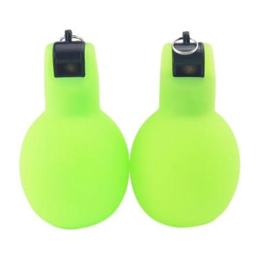 Imagem de YIJU 2 apitos de aperto manual para treinadores, apito esportivo para treinamento de futebol americano em casa e na escola, para ambientes internos e, Verde