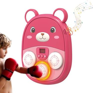 Imagem de Máquina De Boxe Musical Para Crianças, Máquina De Socos Musical Bear, Alvo De Parede LED Recarregável Brinquedo Musical Para Treino Academia Esportes Interior Exterior Família Casa Aniversário