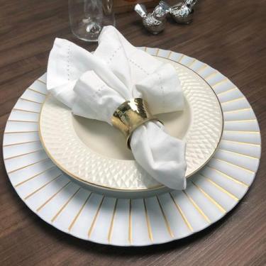 Imagem de 10 Sousplat Redondo Mesa Posta Plástico Alto Padrão Lisa Br - IDEALIZA