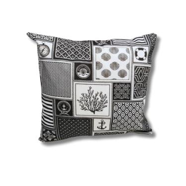 Imagem de Almofada 45x45 Impermeáveis Capa + Refil 1 Unidade (LADRILHO MAR PRETO)