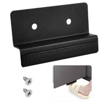 Imagem de Funnytek Puxador de pé para gaveta de lixo, design de mãos livres aprimorado com manga de borracha protetora, puxador de pé de armário de lixo sem toque para cozinha (preto)