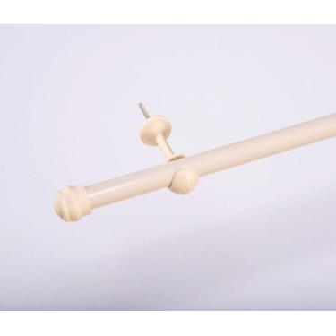 Imagem de Varão Simples 1,50 Metros Branco Ferro Revestido 19 mm para Cortina co