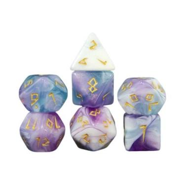 Imagem de Conjunto De Dados Poliédricos Com Glitter De Cores Mistas, 7 Peças D4 