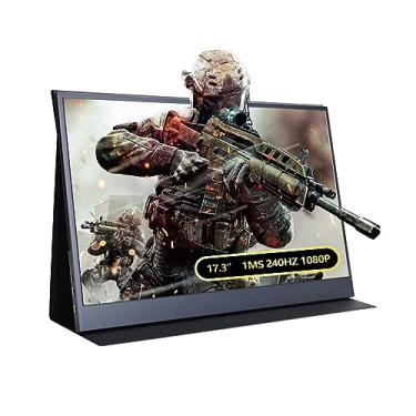 Imagem de G-STORY Monitor portátil 17.3 240Hz para laptop, alto-falantes estéreo, 1ms, IPS segunda tela FreeSync 1080P, HDMI, para PS5 para Xbox Series x/s NS