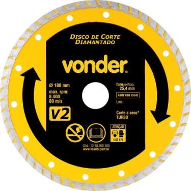 Imagem de Disco diamantado 180mm turbo furo 25mm v2 - Vonder