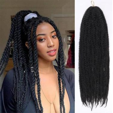 Imagem de Pacotes Afro Kinky Afro Kinky de 24 polegadas Marley Hair Crochet Brai