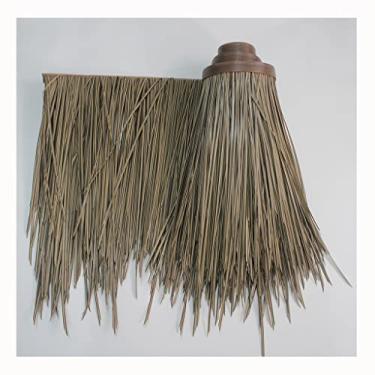 Imagem de Rolo de palha de cobertura de telhado de pátio, telha de palha de palmeira decorativa artificial, telha de rolo Plam Runner, telha de telhado Tiki Hut Bar jardim (amarelo c, 0,5 x 20 m/1,64 x 65,8 m)