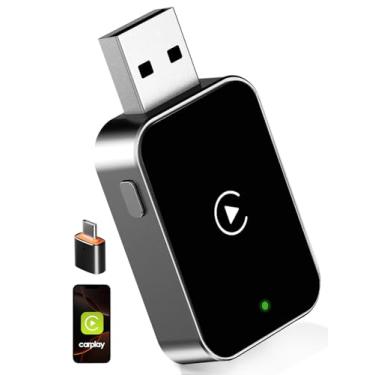 Imagem de PURSPIR Adaptador CarPlay sem fio UK 2025 Upgrade Car Play adaptador para conversão com fio para sem fio, USB/Tipo-C Plug & Play conexão estável, sem latência, compatível com iPhone iOS 10+