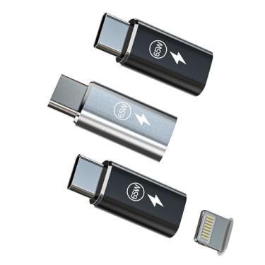 Imagem de Conector Lightning de 65 W fêmea para USB C macho acessórios de carregador rápido (pacote com 3) compatível com Samsung para Apple para iPhone 15 Pro MAX Plus para iPad Air4/5 Mini Conversor tipo C
