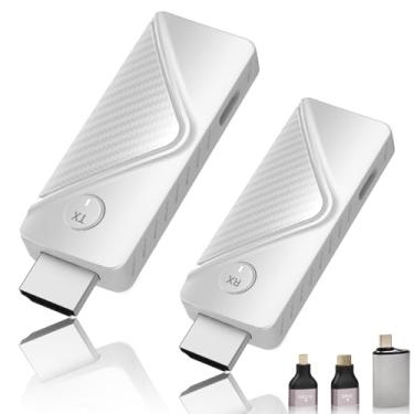 Imagem de Transmissor e receptor HDMI sem fio, entrada de decodificação 4K, saída 1080p, suporte 2,4/5G, plug & play portátil com adaptador, transmissor HDMI sem fio de 50 m (50 m) para transmissão de vídeo