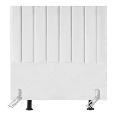 Imagem de Cabeceira Cama Solteiro Box 100 Cm Lídia Corino E Frame Branco
