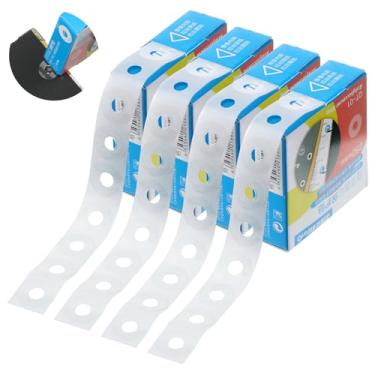 Imagem de YBEATY 1000 pçs adesivos de reforço de furo branco transparente perfurador adesivos de reforço etiquetas autoadesivas papel fichário páginas perfuradas reforços para escolas, casas escritórios