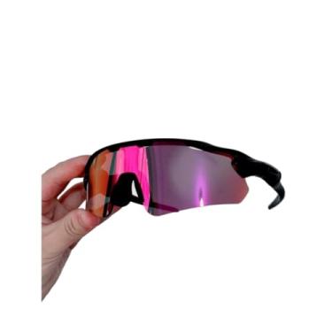 Imagem de Óculos de Sol masculino e feminina Corrida Ciclismo Beach Tennis Praia Volei polarizado Proteção UV400(preta com vermelha)